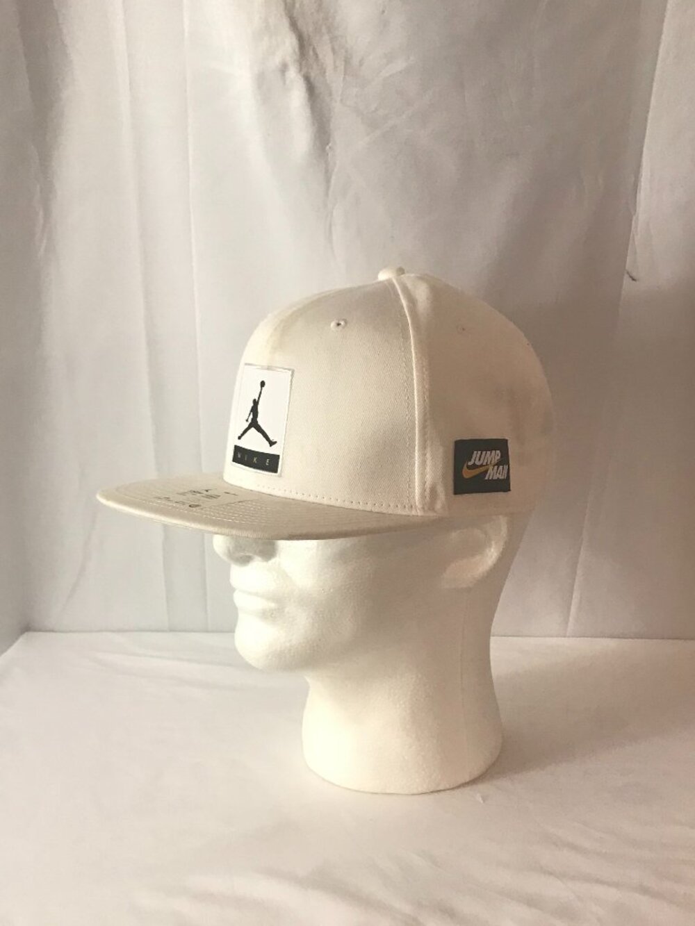 Jordan Flat Bill Adjustable Back White/Black Activewear Athletic Sport Cut Hat